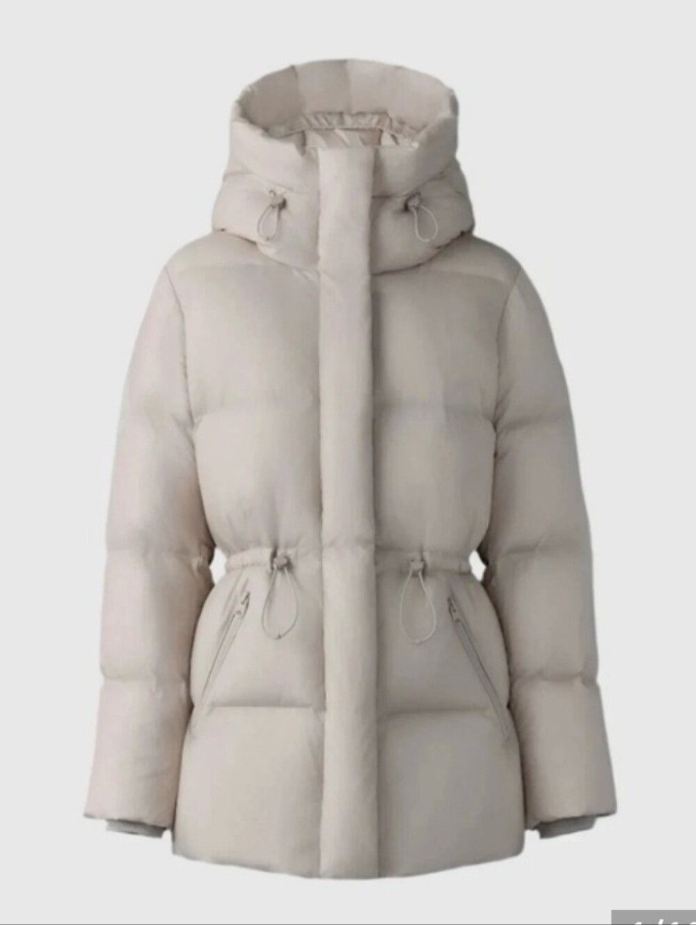 Mackage Freya SW Cream Puffer Down Jacket with Hood Size M